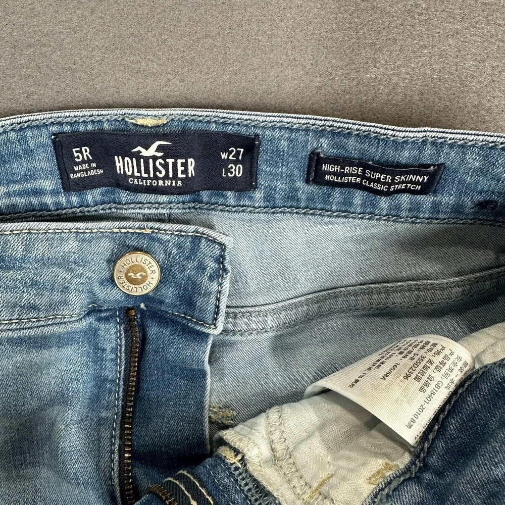 Hollister Jeans Womens 5R Blue Denim Classic Stretch High Rise Crop Super Skinny